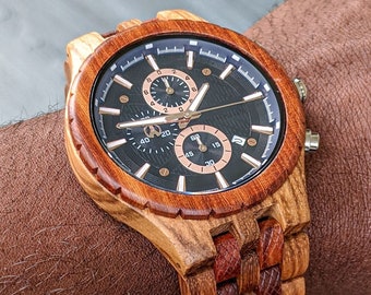 Engraved Wooden Watch For Men | Personalized Anniversary Gift for Him | Unique Gift