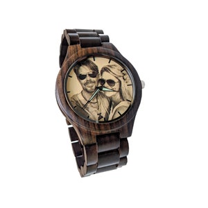 wooden watch with picture