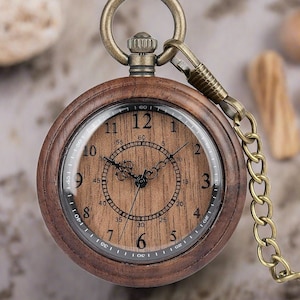 Wooden Pocket Watch For Men | Best Retirement Gift | Birthday Gift For Him | Anniversary Gift Husband