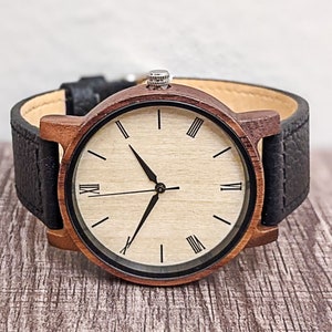 Men's Wood Watch Engraved Wooden Watches Father's Day Gift Personalized Gift for Boyfriend 5th Anniversary Gift for Husband image 3