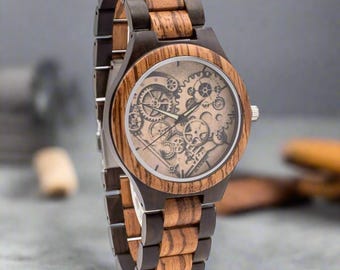 Personalized Photo Watch, Photo Engraved Wooden Watch, Father's Day Gift for Husband, Wood Watch Men, Picture Watch, Birthday Gift For Him