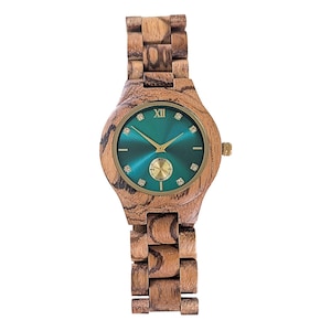 Women&#39;s Engraved Wood Watch, Personalized Gift For Wife, Wooden Watch, Birthday Gift For Her