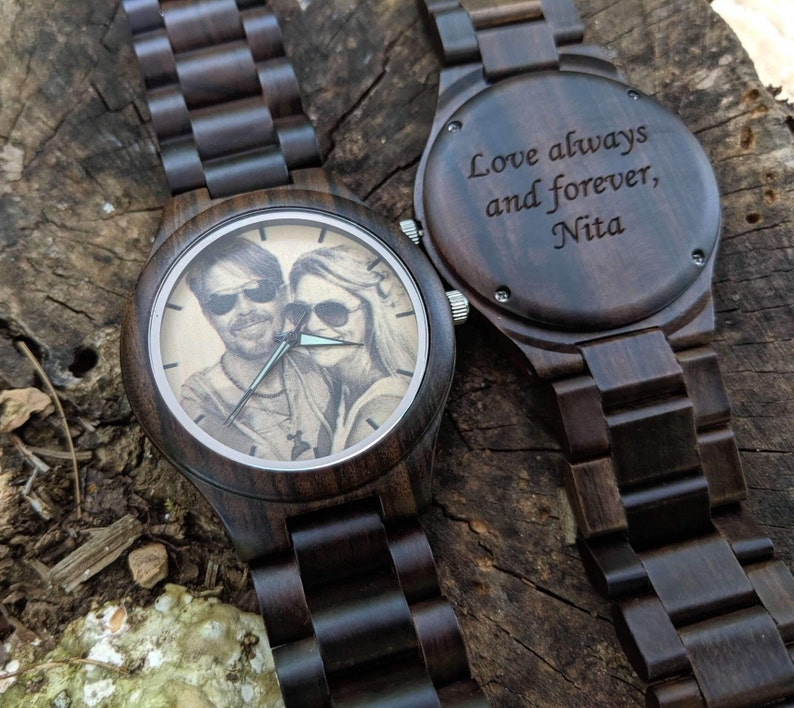 photo wooden watch
with engraving