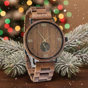 Christmas Gift, Mens Wooden Watch, Husband Gift, Engraved Wood Watch