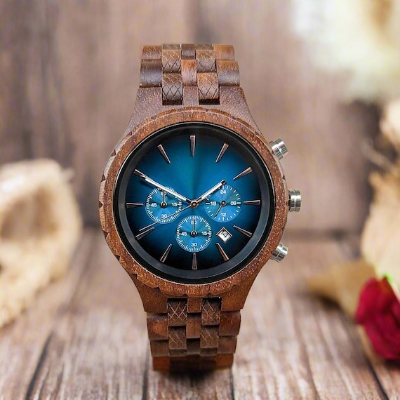 Personalisierte Holzuhr für Herren Herrenarmbanduhr mit Gravur