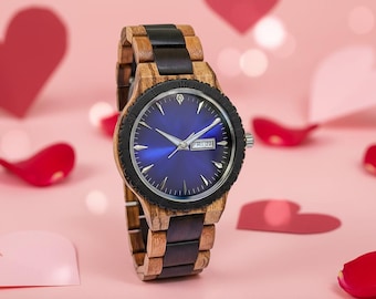 Orologio da uomo in legno personalizzato / Regalo di San Valentino per il marito / Orologio inciso per lui / Regalo per il fidanzato