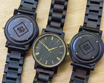 Personalized Wooden Watch: Engraved Groomsmen Gift