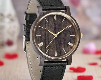 Regalo di San Valentino / Orologio da uomo in legno / Orologio personalizzato in legno inciso / Regalo per il fidanzato