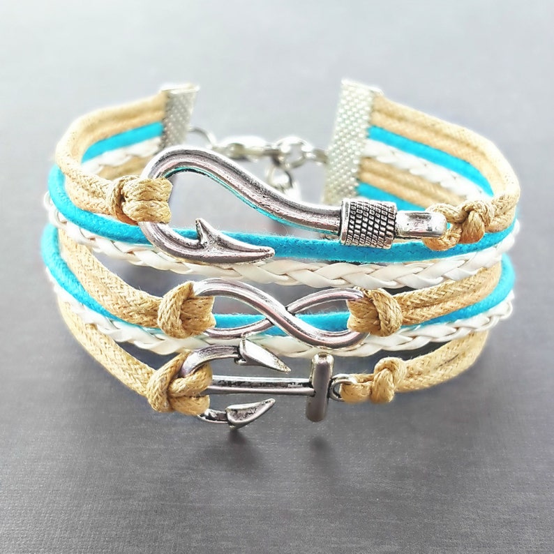 Anchor Bracelet Fish Hook Bracelet Nautical Jewelry Etsy