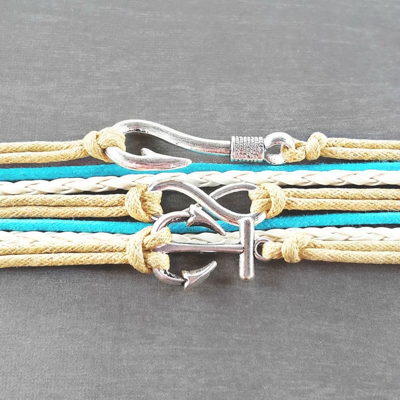 Anchor Bracelet Fish Hook Bracelet Nautical Jewelry Etsy