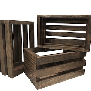 Set of 3 rustic wood crates with the vintage look made in the US by Mowoodwork This rustic set of crates will be a great gift