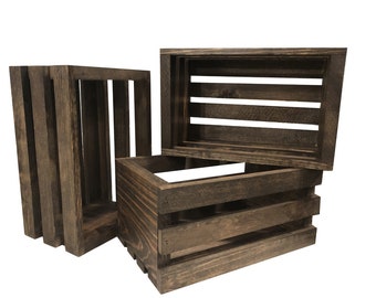 Set of 3 rustic wood crates with the vintage look made in the US by Mowoodwork This rustic set of crates will be a great gift