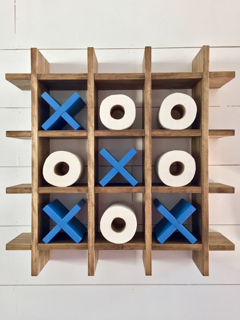 Tic Tac Toe Toilet Paper Holder by Havenwood Market Bathroom Etsy