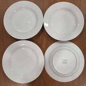 Pottery Barn PB White Dinner Plates 11”Porcelain Thailand Set Of 4