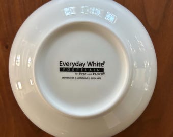 Fitz and Floyd Bowl Everyday White Porcelain 28 oz Qty 1