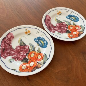 Anthropologie Salad Plates 8” Flower Dessert Plates Set of 2 afbeelding 2