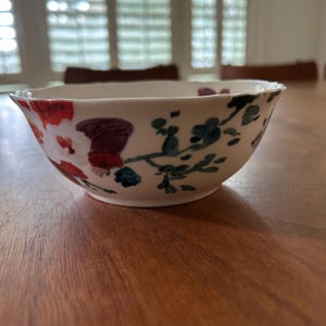 Anthropologie Avian Canopy Soup Salad Bowl Floral Indonesia Qty 1