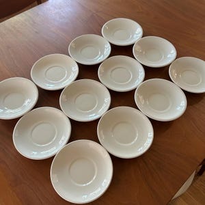 1940s USQMC Saucer WWII Military Original Mess Hall Stoneware White 7” Qty 1