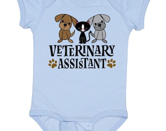 Body de bebé de asistente veterinario y técnico veterinario de Inktastic