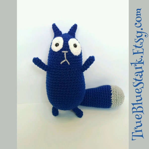 Peg + Cat stuffed toy. Cat inspired by Peg + Cat cartoon handmade crochet READ ITEM DETAILS below
