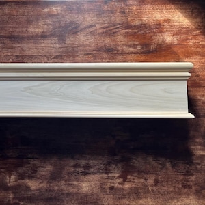 Hardwood Window Cornice: 8&quot; High, Custom Size, Paintable/Stainable