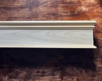 Hardwood Window Cornice: 8&quot; High, Custom Size, Paintable/Stainable