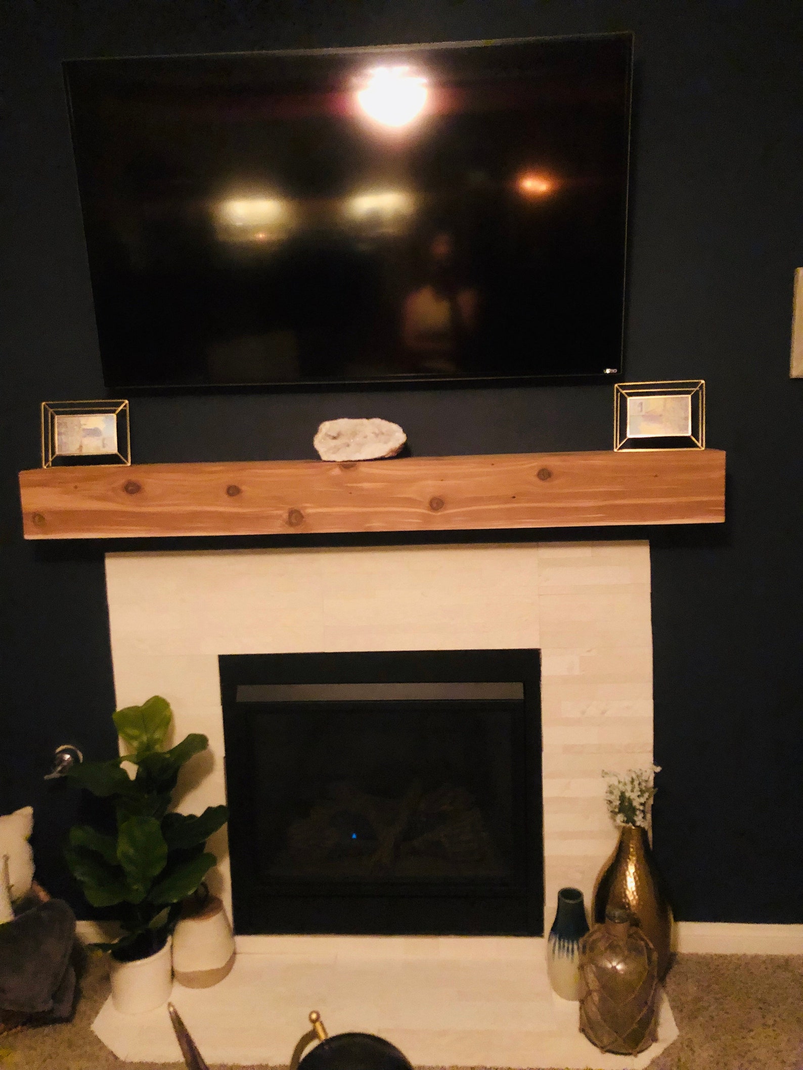 Cedar Mantel Box / Hollow Cover Cedar Wood Fireplace Etsy
