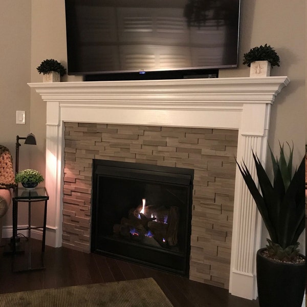 Wood Fireplace Mantel Surround - Custom Built To Any Size - Solid Hardwood