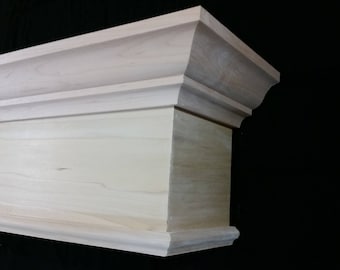 Wood Cornice Window Valance Crown Molding Model - Pennsylvania Hardwood - Custom Built To Any Size