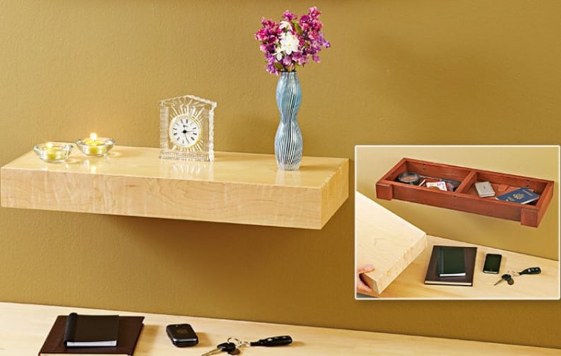 Concealed Shelf Floating Shelf Hidden Compartment Shelf Etsy