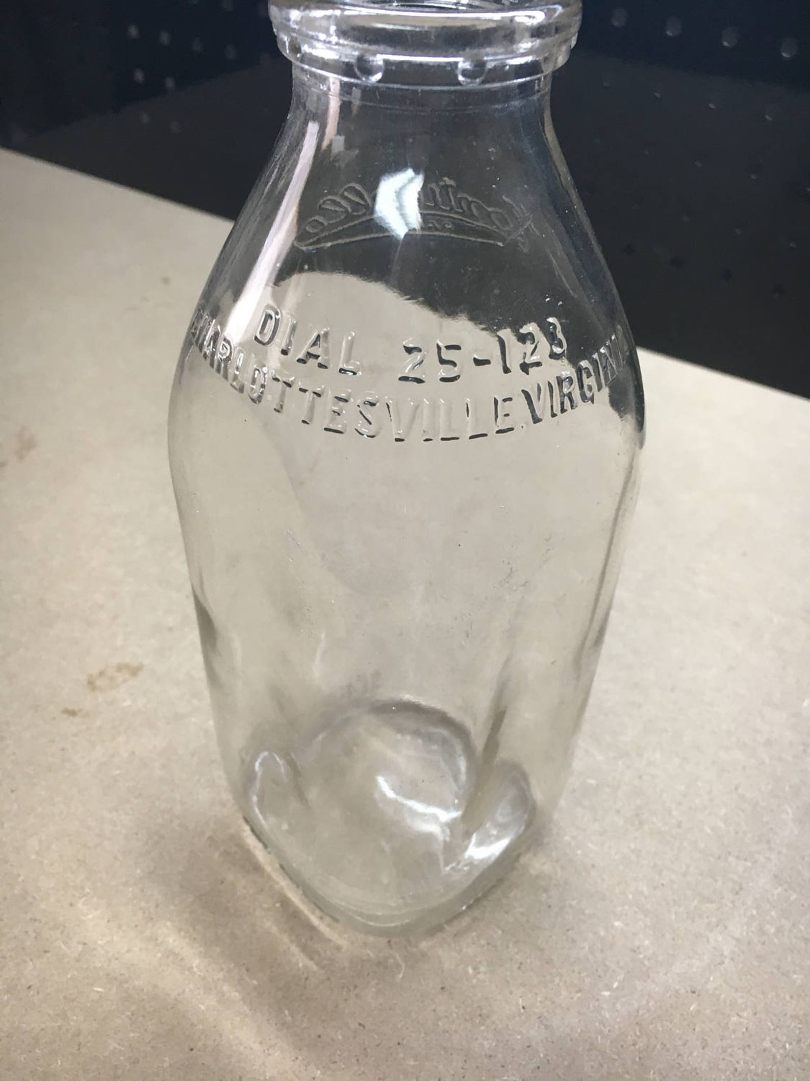 Antique Glass Milk Bottle Etsy