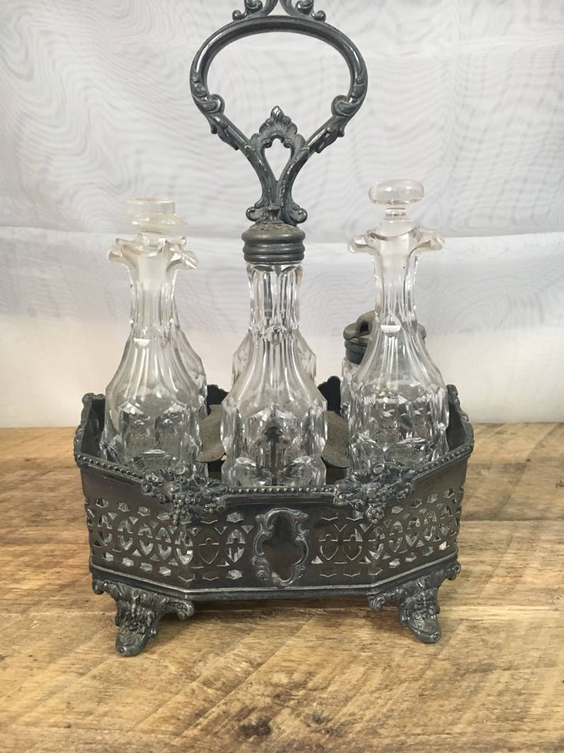 Victorian cruet set glass cruet set vintage antique cruet Etsy