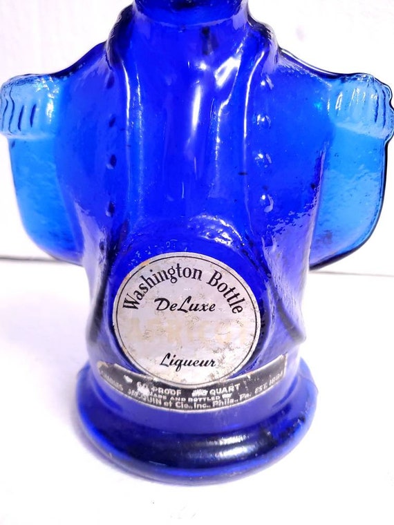 【キャプション付き】『青liquor 』一杯 Vintage Charles Jacquin America's Oldest Cordial Producers Cobalt