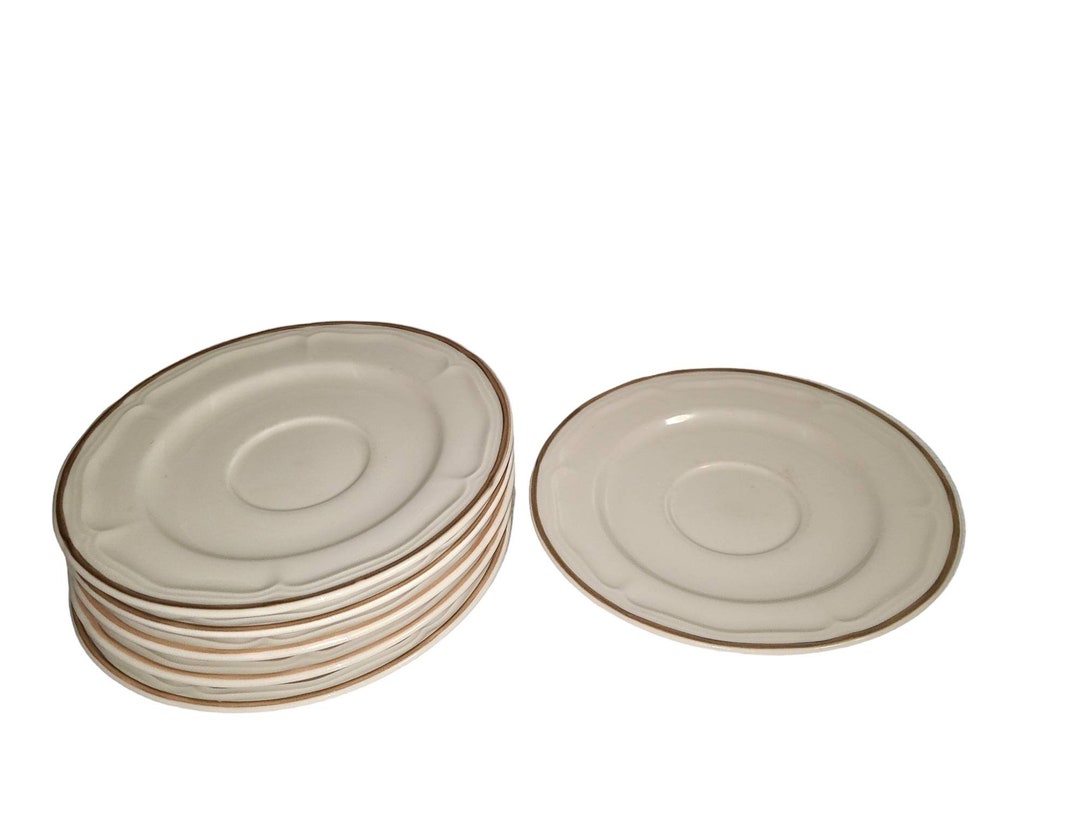 vintage-newcor-stoneware-thailand-brown-band-embossed-rim-6-25-saucers