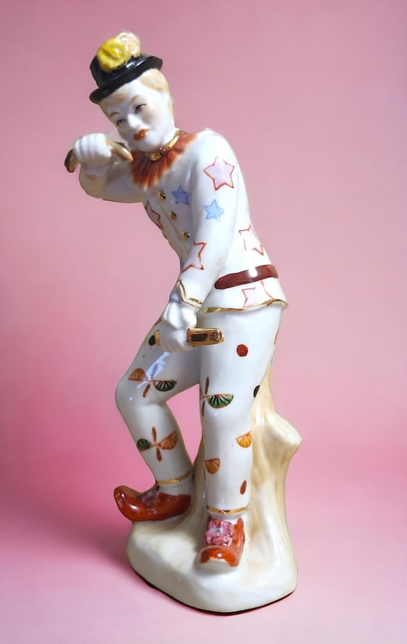 Vintage Meissen Style Porcelain Hand Painted Commedia Dell'arte