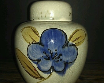 Vintage Hand Painted Floral Design Small Porcelain Ginger Jar Made in Japan OLDER PIECE