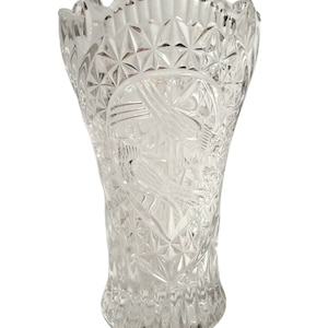 Vintage Hofbauer Amaris by Nachtmann 24% Lead Crystal BYRDES 8&quot; Corset Flower Vase Made in Germany