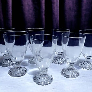 Set of 7 Vintage Mid-Century Anchor Hocking Crystal BOOPIE/BERWICK 5.5&quot; Water Goblets ca. 1950s-1970s