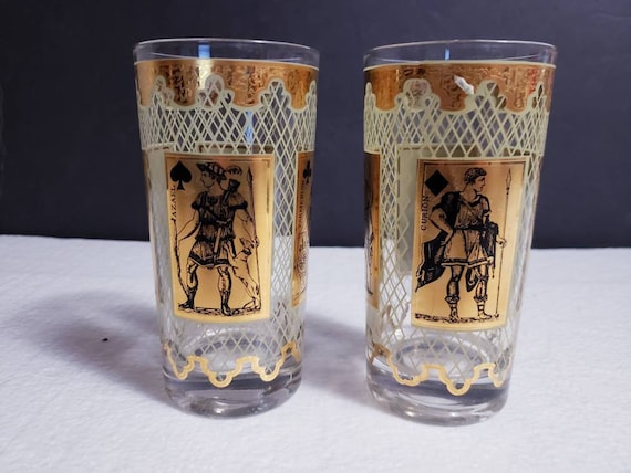 Pair of MCM Stancraft Provincial 22 Kt Gold Detail 12 Oz Roman Warriors  Curion, Ogier, Azael, & Parmenion Highball Glasses Tumblers Ca 1960s - Etsy