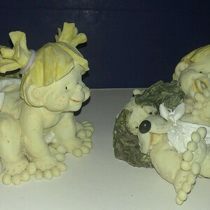 Vintage 1995 Ganz PLAYFUL RASCALS Series Collectible Resin "Hide & Seek PR105" and "Naptime PR103" Figurines