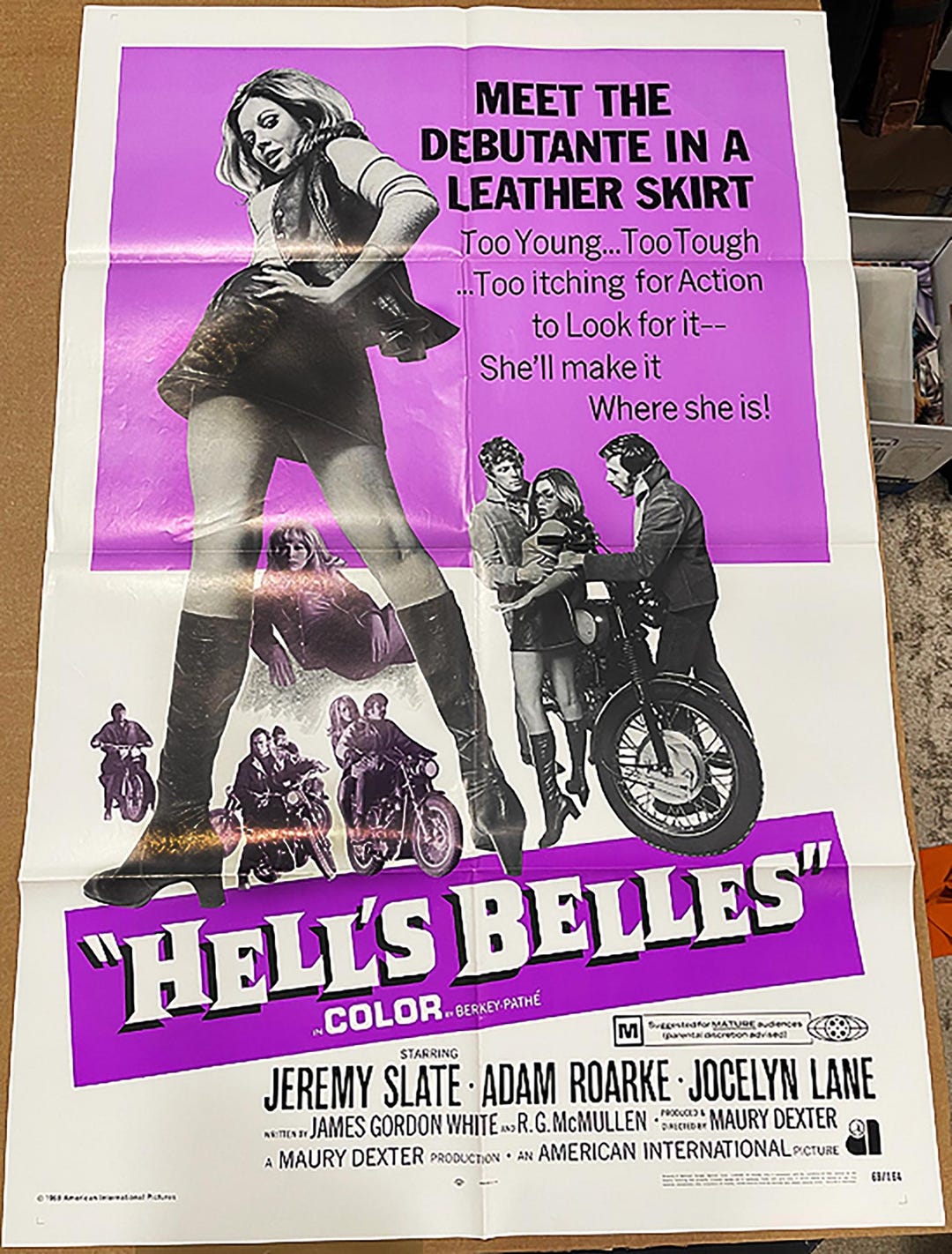 HELLS BELLES! '69 Rare Cult Classic Original Biker-chick U.S. OS