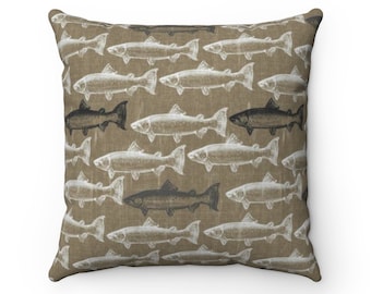 Trout Pillow Etsy