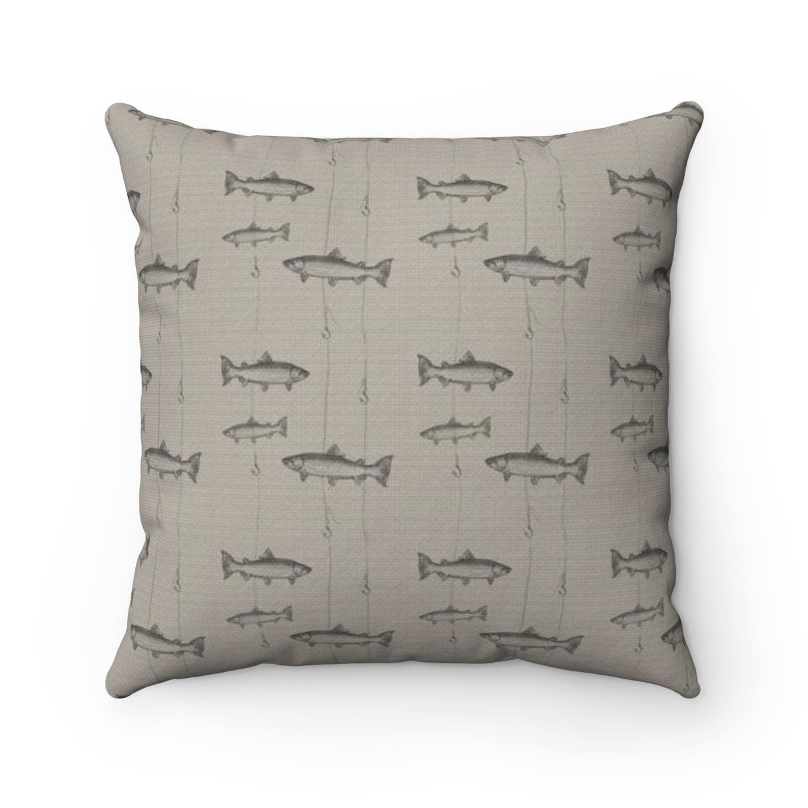 Fish Throw Pillow Decorative Pillow Lake House Decor Rustic Etsy