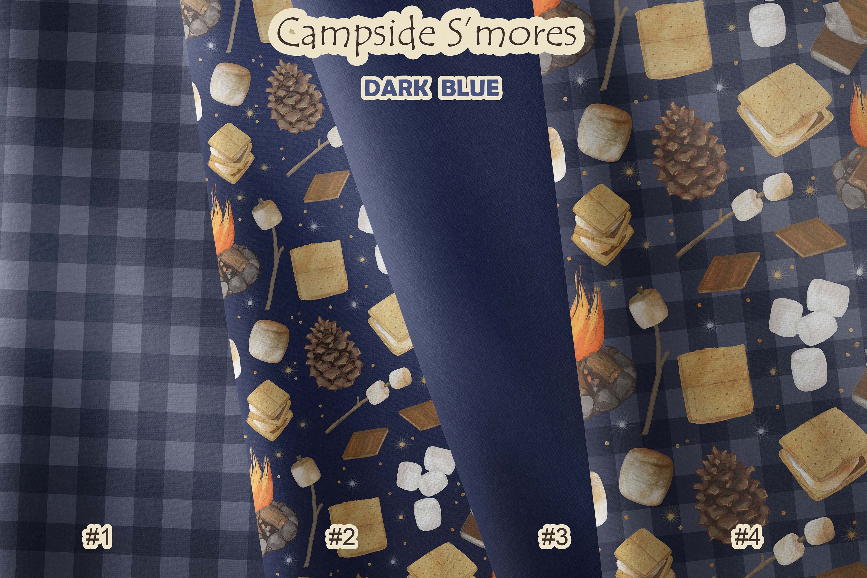 S'mores Fabric Fireside Minky Dark Blue Fabric Roasted Etsy