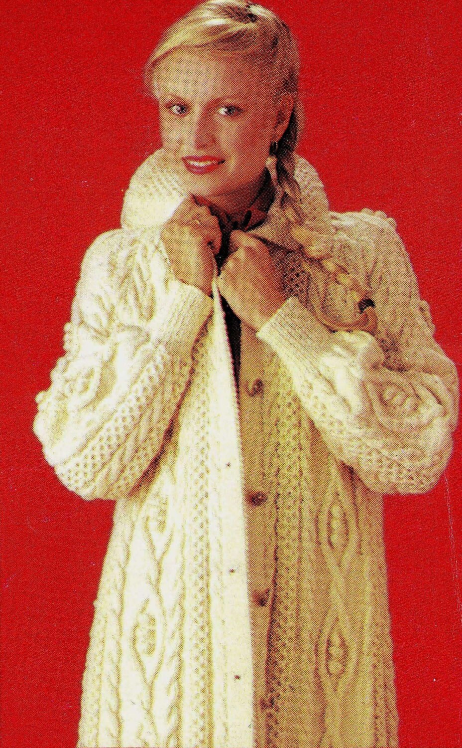 Knitted Coat Ladies Aran Coat Stylish Warm and Cosy Long Etsy