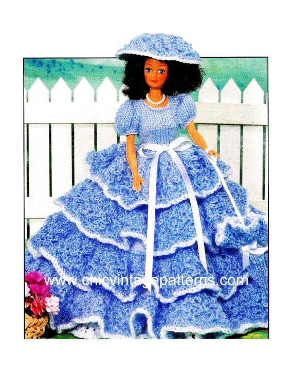 knitted belle dress Doll's Pattern, Southern Style, 11 1/2 Inch Doll Baby
