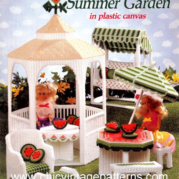 Plastic Canvas Fashion Doll Summer Garden Pattern, Digital Download