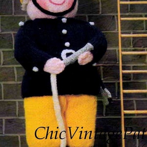 Fireman Sam Doll, Knitted Soft Toy Pattern, Instant Download Pattern image 2