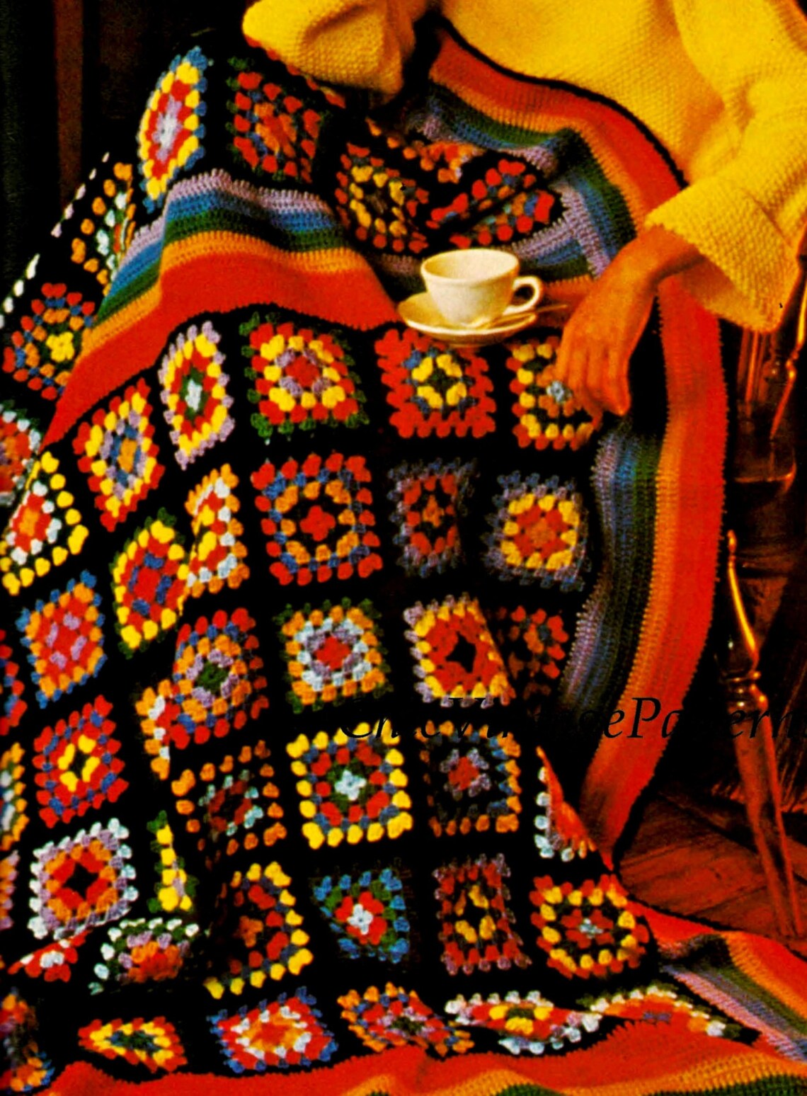 Crochet Afghan Rug PDF Crochet Pattern Crochet Granny Etsy