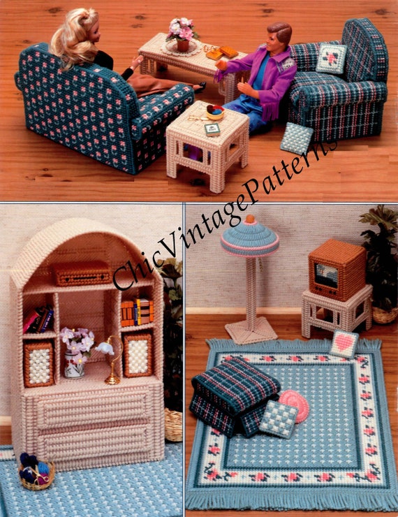 Plastic Canvas Living Room Furniture Fashion Doll Pattern